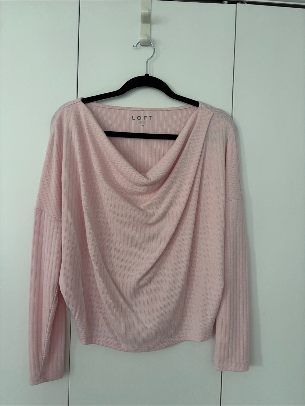 LOFT Pink Cowl Neck Dolman Knit Top Medium